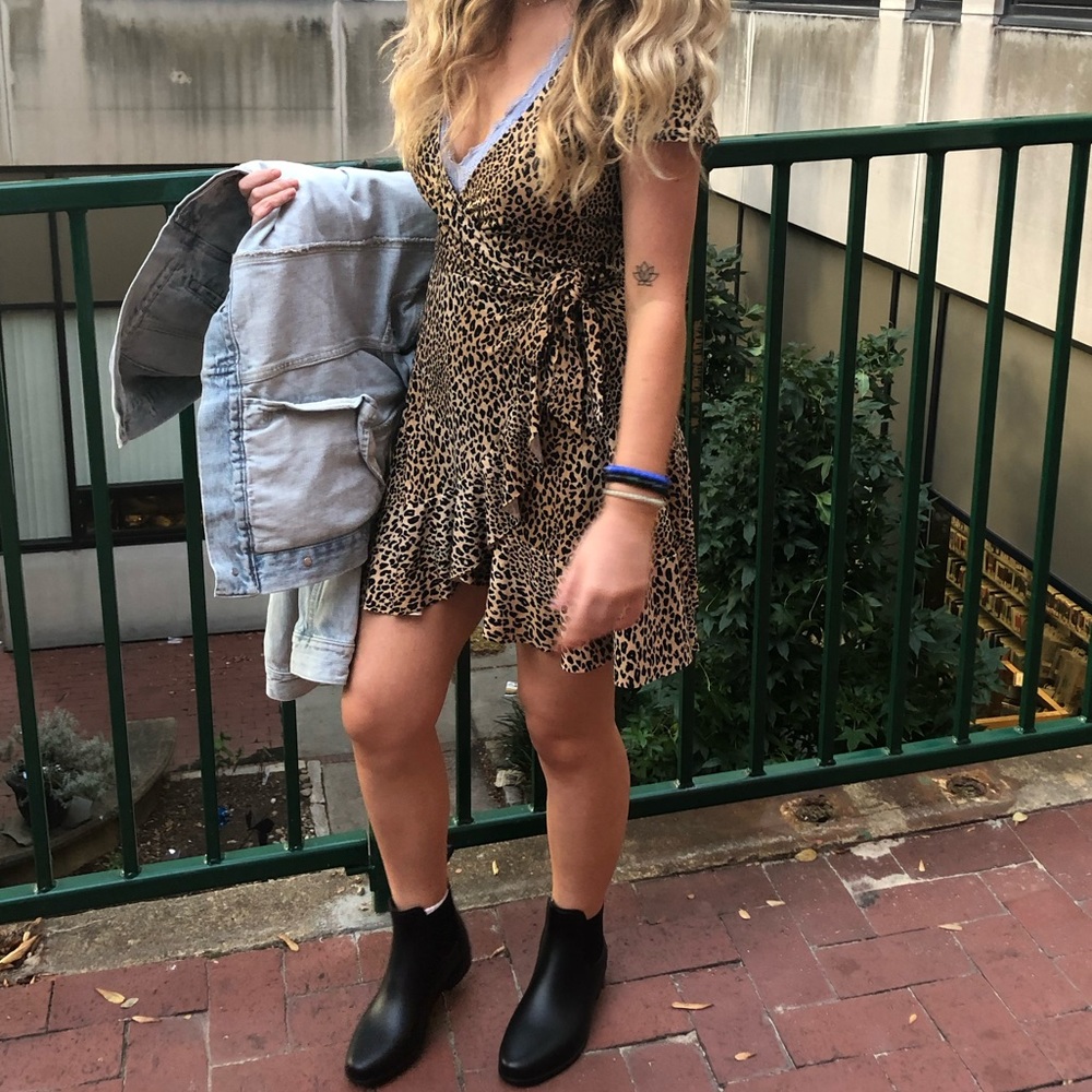 H&M Cheetah Print Wrap Dress